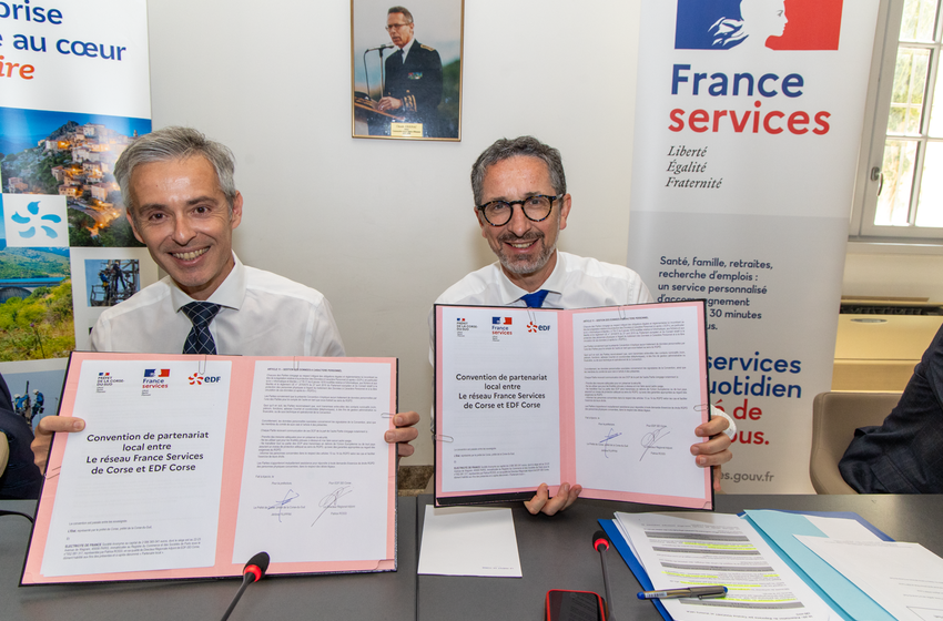 Convention de partenariat signée entre EDF SEI Corse et les espaces France Services