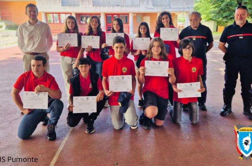 Dix collégiens du Taravu et de Vicu certifiés cadets de la sécurité civile