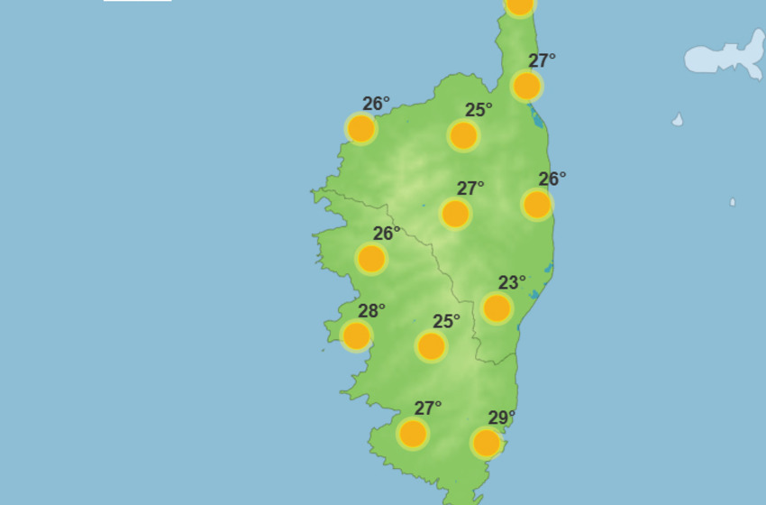 Météo pour ce jeudi 10 juillet 2025 en Corse