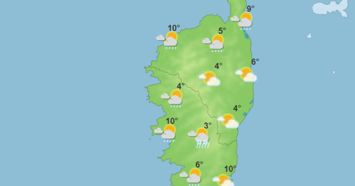 Météo pour ce jeudi 19 janvier 2023 en Corse