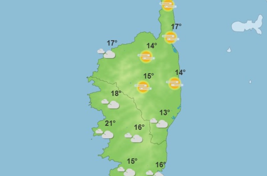Météo pour ce jeudi 5 mars 2026 en Corse