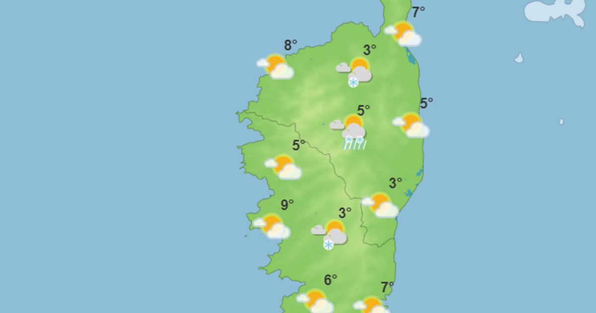 Météo pour ce jeudi 9 février 2023 en Corse