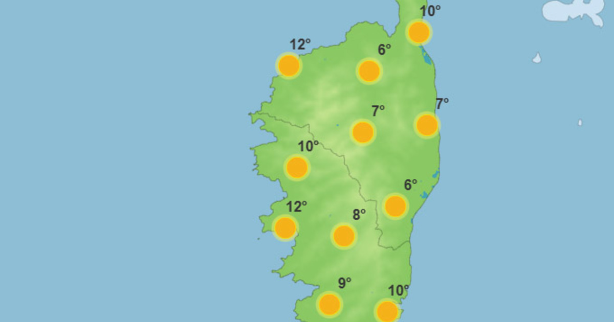 Météo pour ce mardi 14 janvier 2025 en Corse