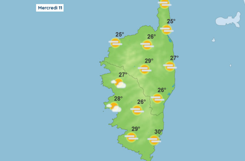 Météo pour ce mercredi 11 juin 2025