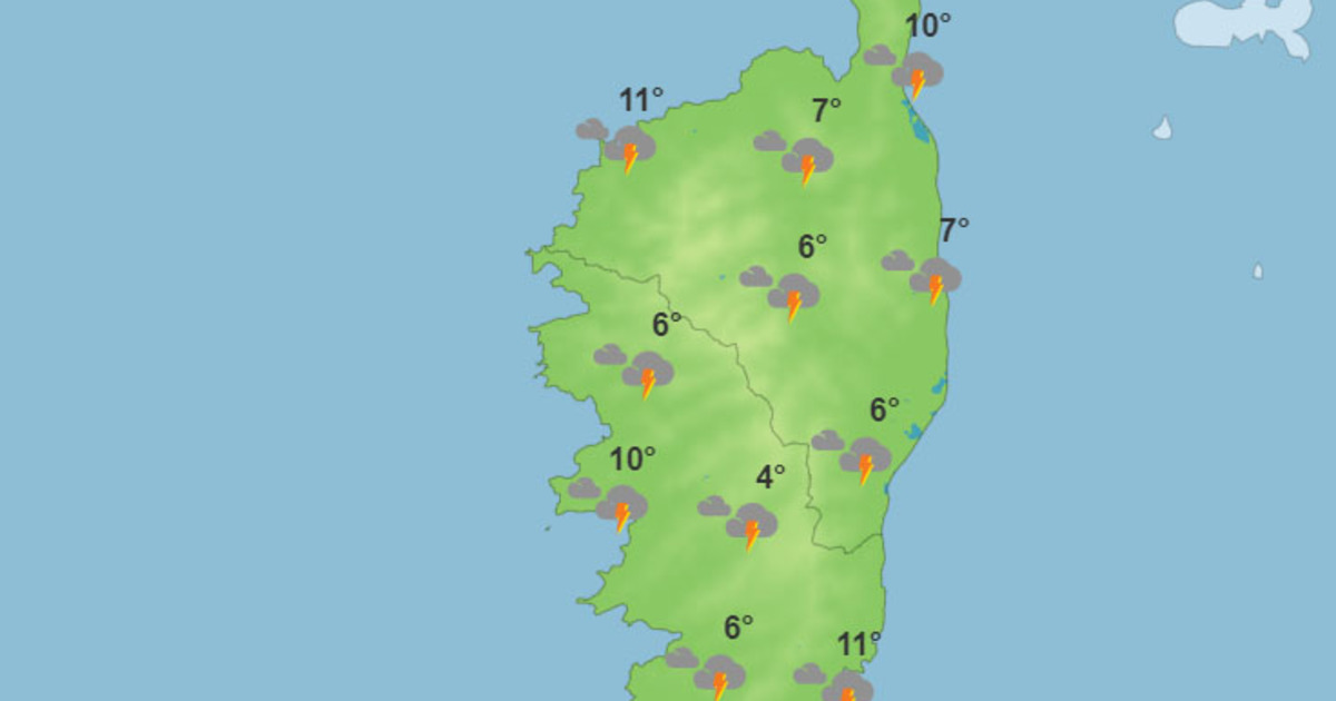 Météo pour ce mercredi 18 janvier 2023 en Corse pluie et neige au programme