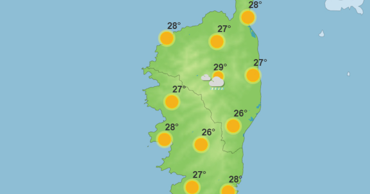 Météo pour ce mercredi 28 juin 2023 en Corse