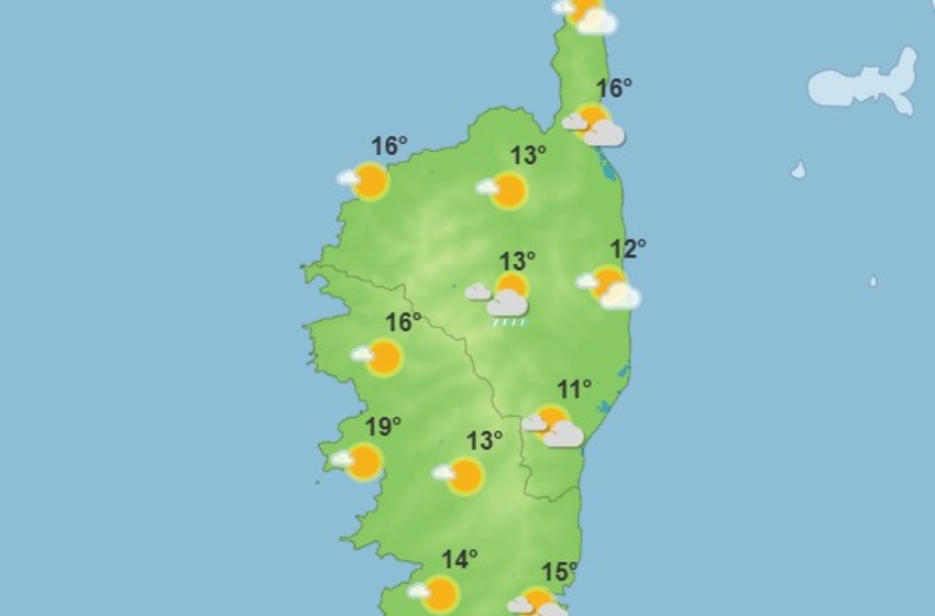Météo pour ce mercredi 4 mars 2026 en Corse