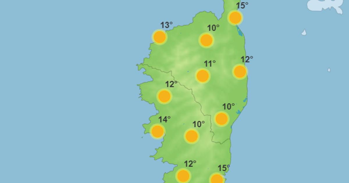 Météo pour ce vendredi 12 janvier 2024 en Corse