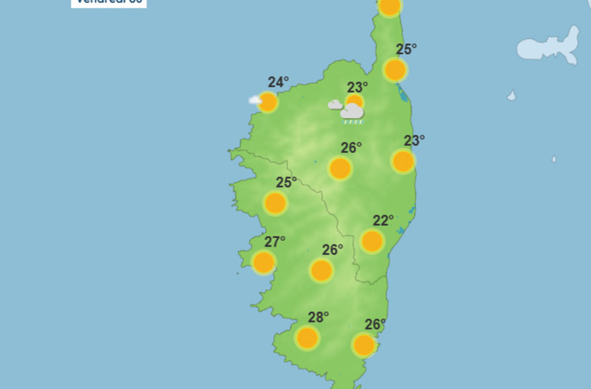 Météo pour ce vendredi 6 juin 2025 en Corse